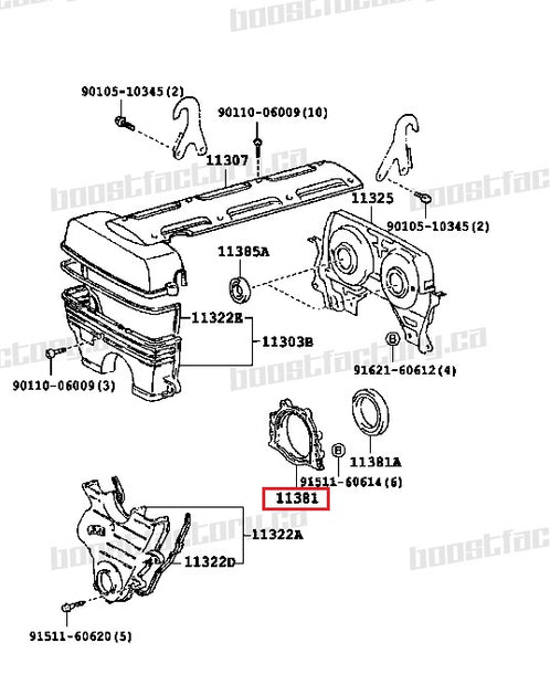 Genuine Toyota 1JZ/2JZ Rear Main Seal Retainer Plate 11381-46010