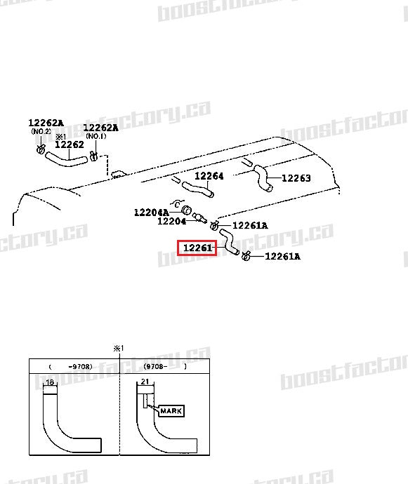 Genuine Toyota 2JZ-GTE Valve Cover Breather Hose Intake Side