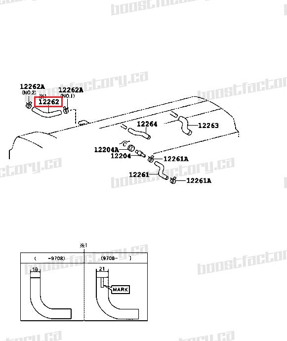 Genuine Toyota 2JZ-GTE Valve Cover Breather Hose Exhaust Side