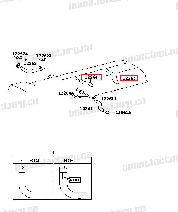 Genuine Toyota 2JZ-GTE Valve Cover Center Breather Hoses - Boost Factory