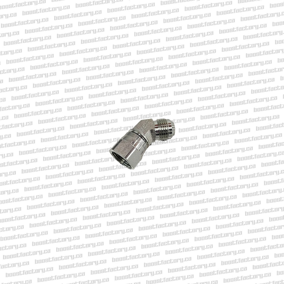 Boost Factory Single Turbo Conversion Engine Oil Drain Fitting 45 Degree Bend -10AN