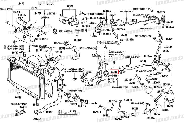 Genuine Toyota 1JZ GTE 2JZ GTE ALL Rear Water Pipe Gasket - 16325-46010 - Boost Factory