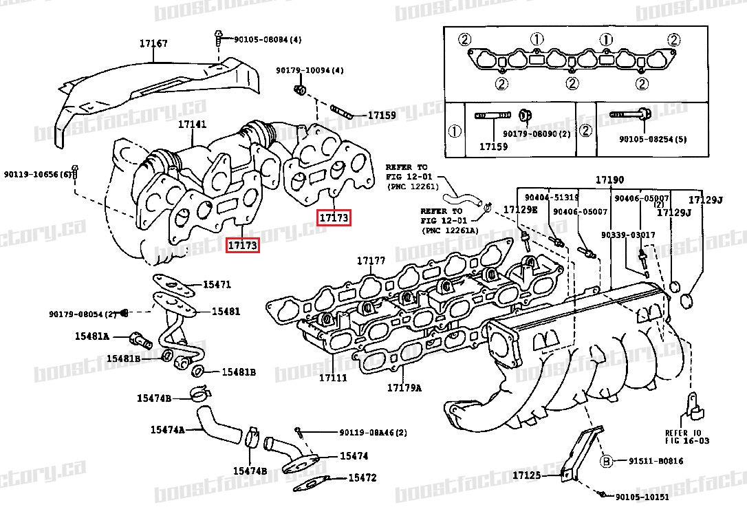GENUINE TOYOTA 1JZ-GTE EXHAUST MANIFOLD GASKET VVTI - 17173-88410