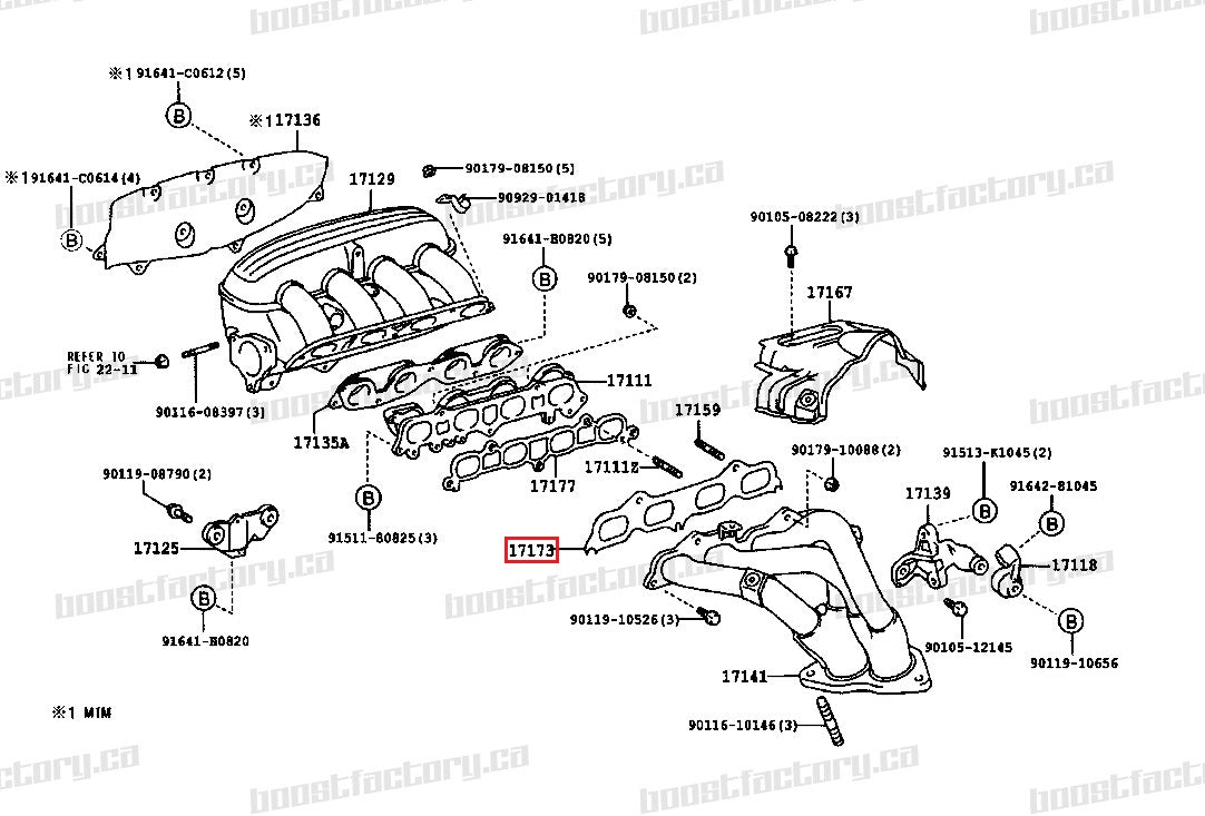 Genuine Toyota 3SGE Beams Exhaust Manifold Gasket - 17173-88560