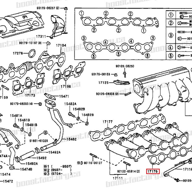 Genuine Toyota 2JZ-GTE ALL UPPER INTAKE MANIFOLD GASKET 17176-46030