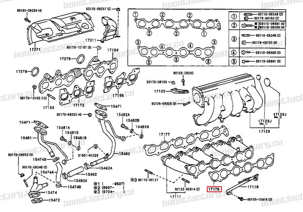 Genuine Toyota 2JZ-GTE ALL UPPER INTAKE MANIFOLD GASKET 17176-46030 - Boost Factory