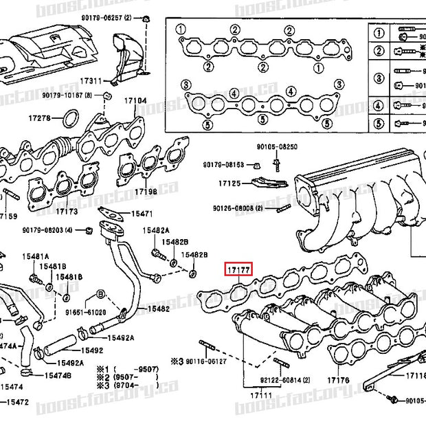 Genuine Toyota 2JZ-GTE ALL LOWER INTAKE MANIFOLD GASKET - 17177-46031