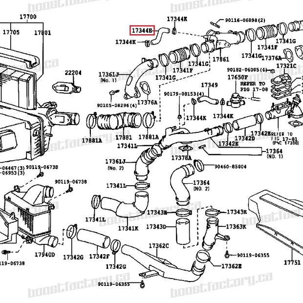 Genuine Toyota 2JZ-GTE OEM BOV Recirculation Hose - 17344-46040