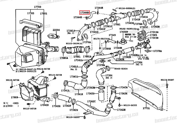 Genuine Toyota 2JZ-GTE OEM BOV Recirculation Hose - 17344-46040