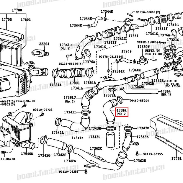 Genuine Toyota aristo JZS161 charge pipe (throttle body elbow) - 17364-46030