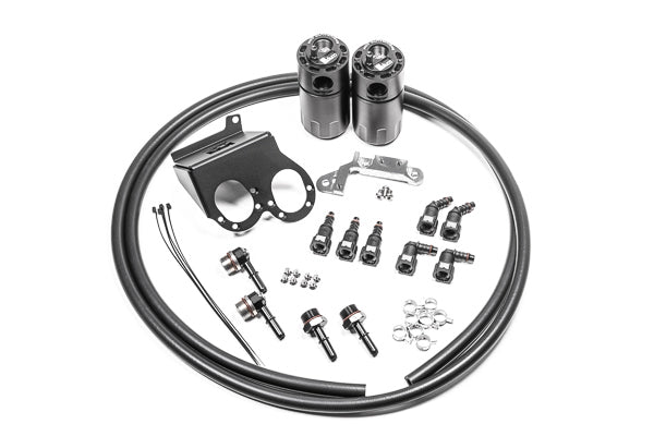 Radium Engineering Corvette C7 LT1 CCV Dual Catch Can Kit, Fluid Lock - 20-0986-FL