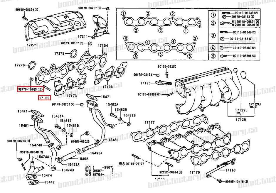 1JZ & 2JZ Genuine Toyota Exhaust Stud Kit Full Length