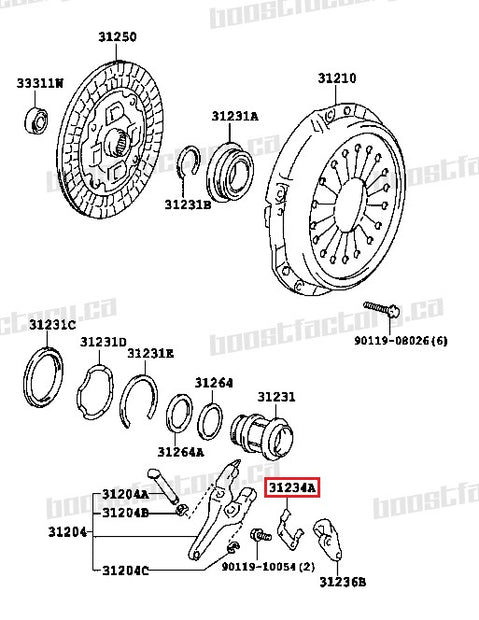 Genuine Toyota R154 Clutch Release Fork Support Spring - 31234-14030