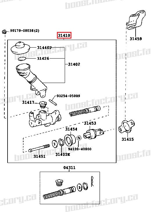 Genuine Toyota Chaser JZX100 Clutch Master Cylinder - 31410-22320