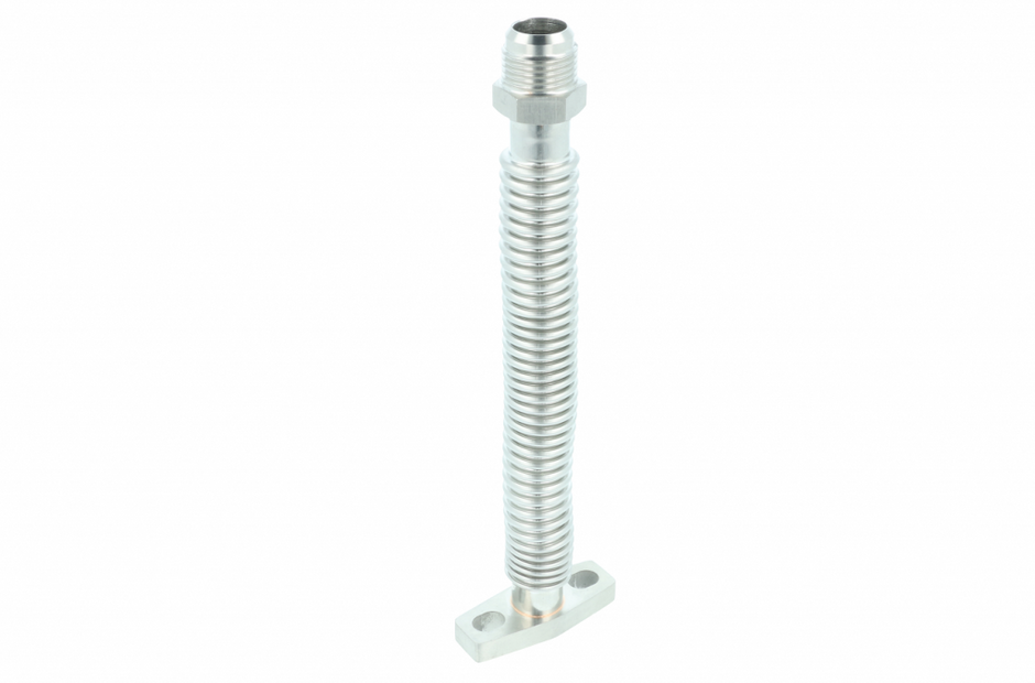 TurboZentrum - 10AN Oil return flange GT / GT-R / GTX / G-Series / BorgWarner EFR - flexible SS pipe 240MM / 9.45'' Length