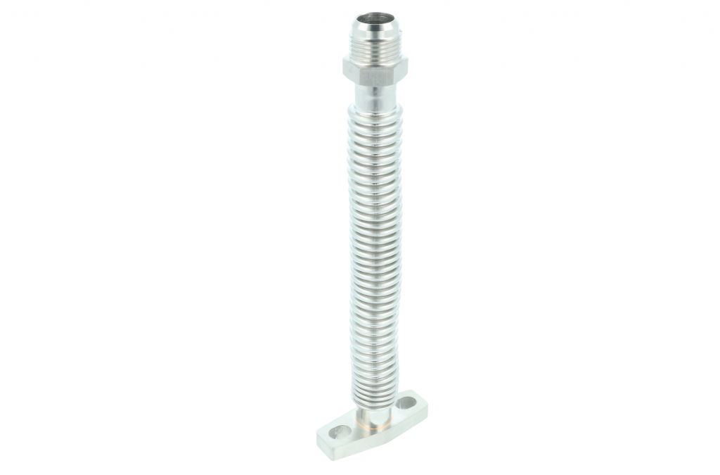 TurboZentrum - 10AN Oil return flange GT / GT-R / GTX / G-Series / BorgWarner EFR - flexible SS pipe 240MM / 9.45'' Length