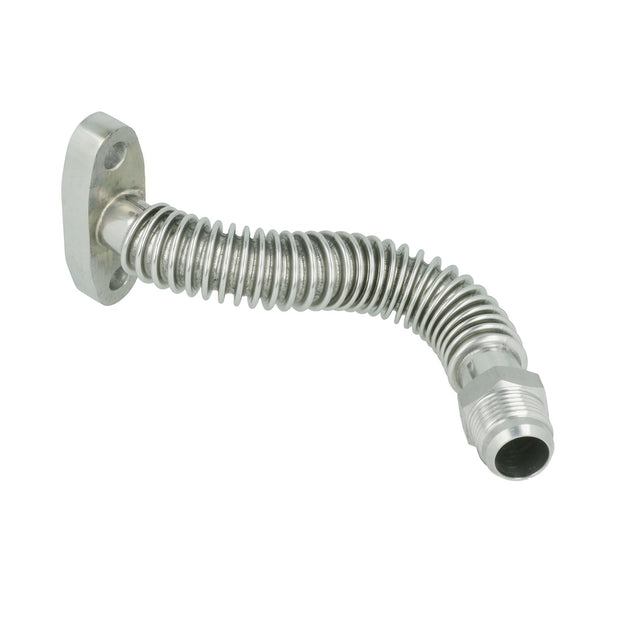 TurboZentrum - 10AN Oil return flange T3 / T4 - Tube flexible  SS pipe 220MM / 8.75'' Length