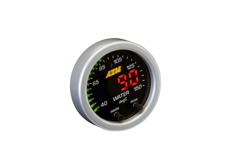 AEM X-Series Temperature 100-300F Gauge Kit (ONLY Black Bezel and Water Temp. Faceplate) - Boost Factory