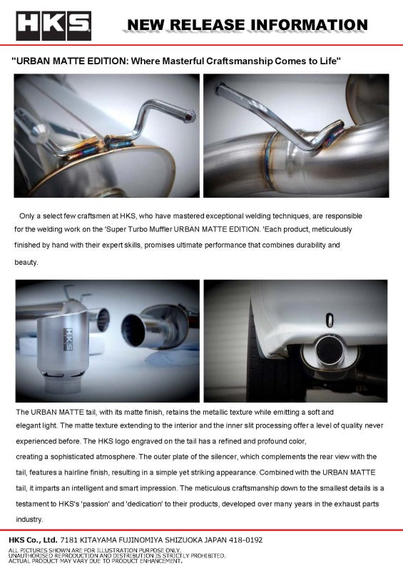 HKS Super Turbo Muffler Urban Matte Edition Skyline GT-R BNR34 - 31029-AN013 - view 3