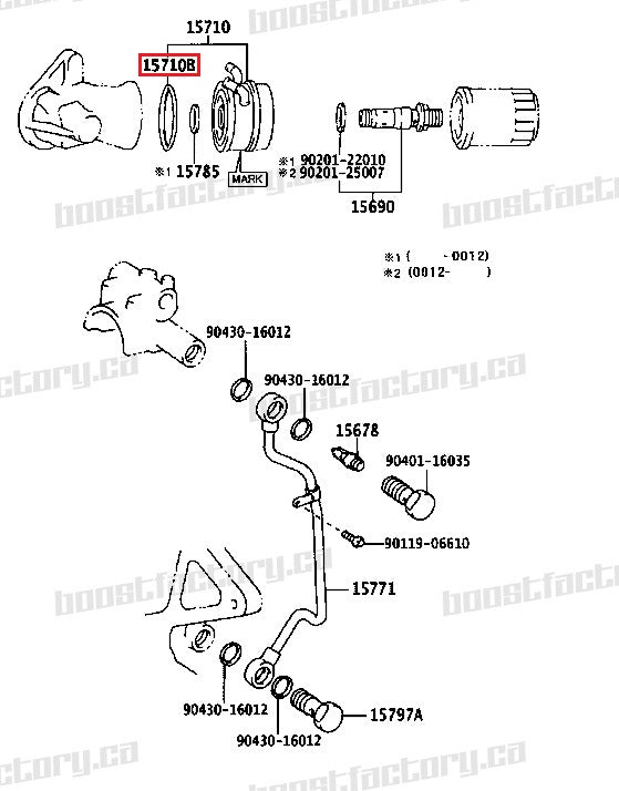 Genuine Toyota NON VVTi 1JZ/2JZ Oil Cooler Seal, (Large) - 90301-61003