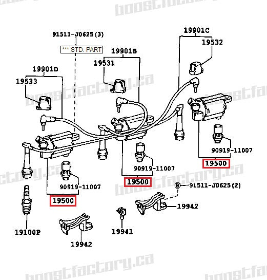 1JZ 2JZ VVTi Denso Ignition Coil Pack 90919-02216