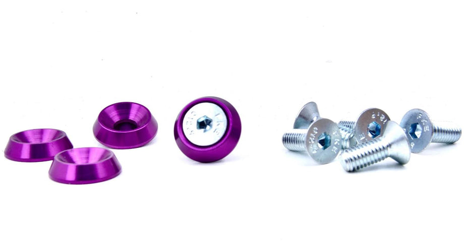 Platinum Racing Products M8 X 20MM COUNTERSUNK VEHICLE DRESS UP BOLTS AND WASHERS PACK OF 10