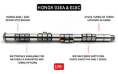 Kelford Honda B16A / B18C VTEC NA Racing Camshafts 294/286 - 176-C - view 3