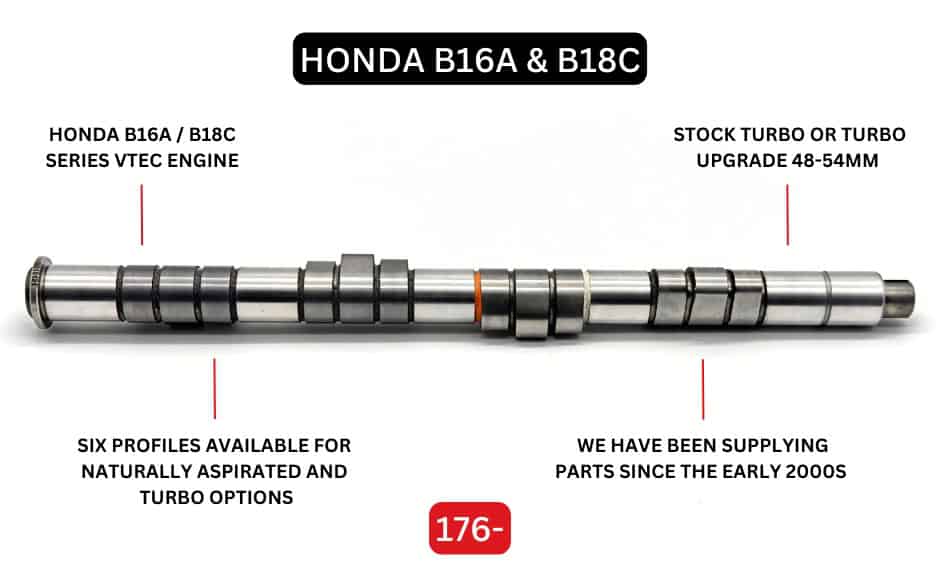 Kelford Honda B16A / B18C VTEC Stage 2 Turbo Camshafts 284/274 - 176-T - view 3