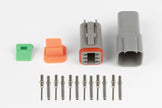 Haltech Plug and Pins Only - Matching Set of Deutsch DT-6 Connectors (DT06-6S + DT04-6P) - (13 Amp) - HT-031115