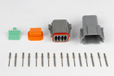 Haltech Plug and Pins Only - Matching Set of Deutsch DT-8 Connectors (DT06-8S + DT04-8P) - (13 Amp) - HT-031116