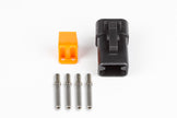 Haltech Plug and pins only - Male Deutsch DTP-06-4S - Black connector (25Amp) - HT-031201