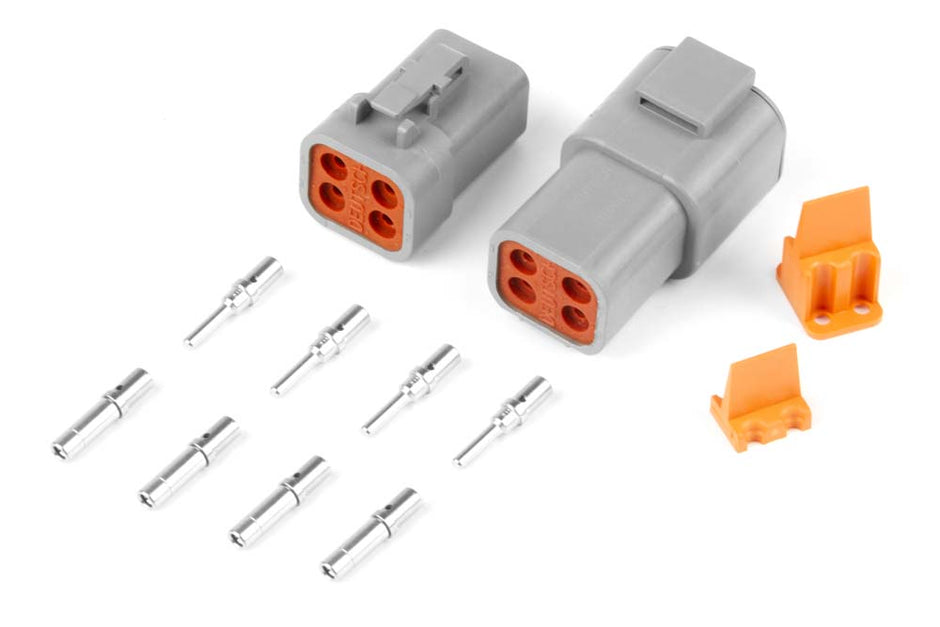 Haltech Plug and Pins Only - Matching Set of Deutsch DTP-4 Connectors (25 Amp) - HT-031204