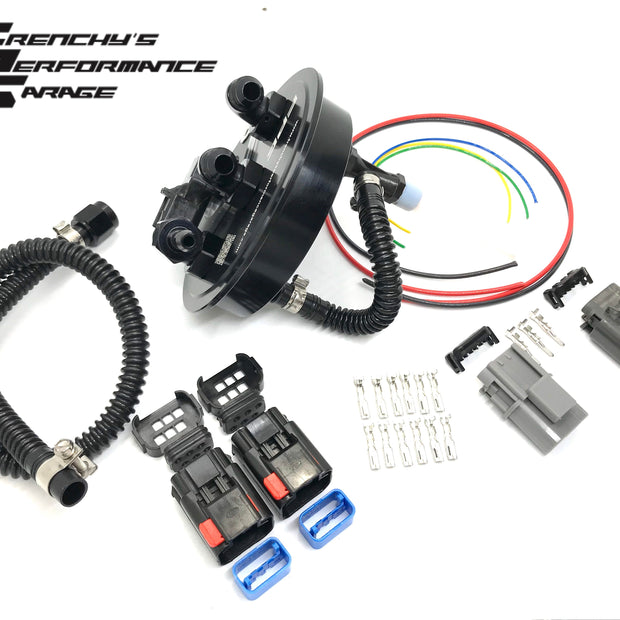 FPG Nissan Skyline R33 R34 Silvia S14 S15 Billet Fuel Tank Bulkhead Hat Top AN6 With High Current Connector Apex 2.8 Delphi FPG-100