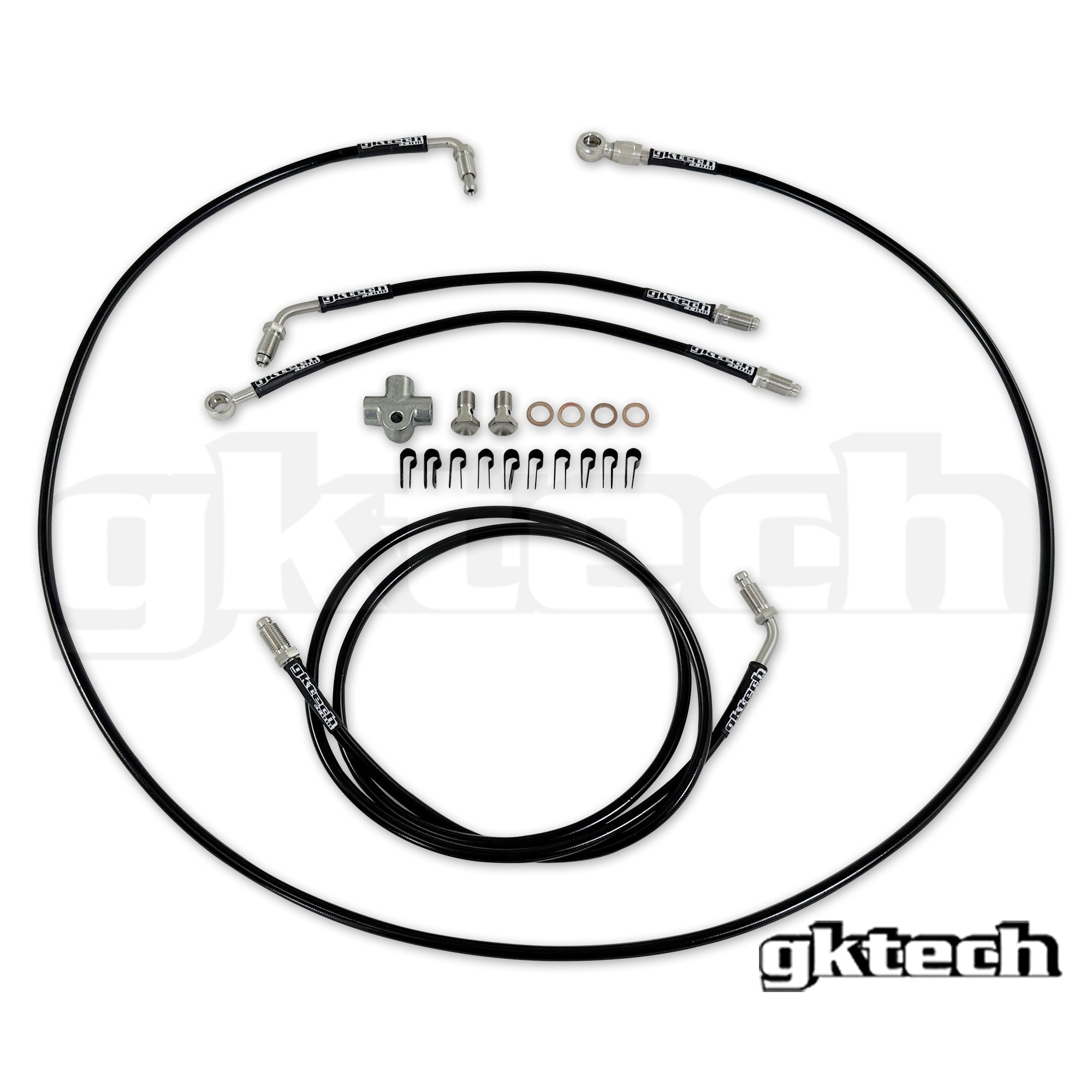 GKTech - Stainless steel braided teflon lined ABS Delete kit - LHD - ABSB-LHD