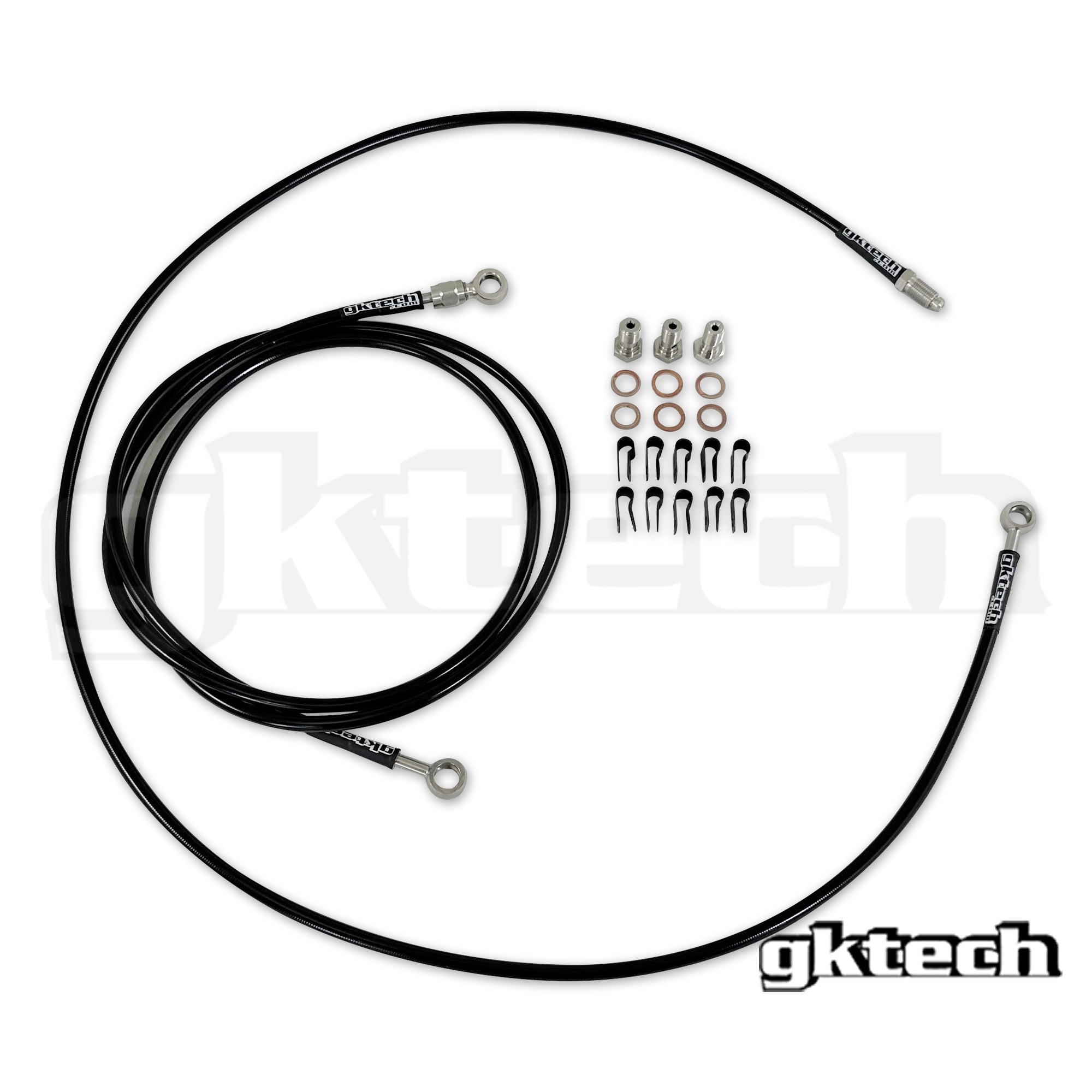 GKTech - In-line e-brake braided brake line kit - In front of shifter - RHD - BUDG-ILNE