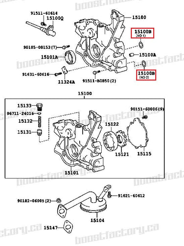 Genuine Toyota 1JZ / 2JZ Oil Pump O-Ring Set (Small and Large) - 96721-24022 / 96721-24031 - view 2