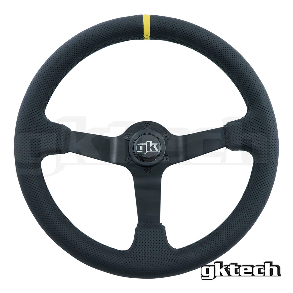 GKTech 350mm Deep Dish Perforated Steering Wheel, Red - PERF-REDX - view 3
