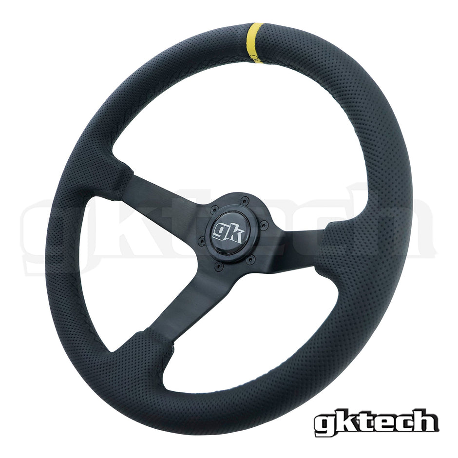 GKTech 350mm Deep Dish Perforated Steering Wheel, Red - PERF-REDX - view 5