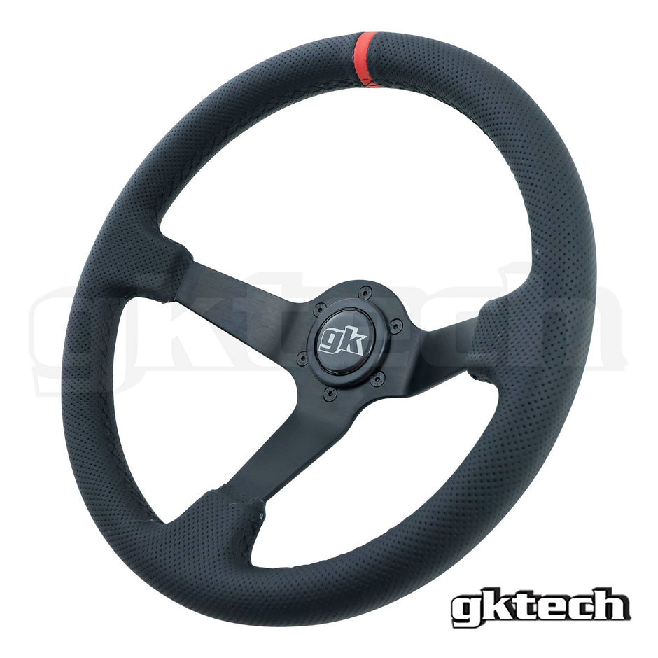 GKTech 350mm Deep Dish Perforated Steering Wheel Yellow - PERF-YLLW - view 6