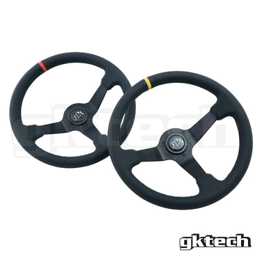 GKTech 350mm Deep Dish Perforated Steering Wheel Yellow - PERF-YLLW - view 2