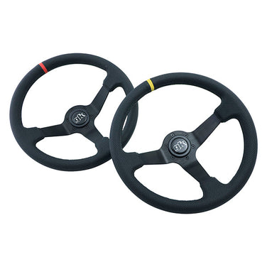 GKTech 350mm Deep Dish Perforated Steering Wheel Yellow - PERF-YLLW