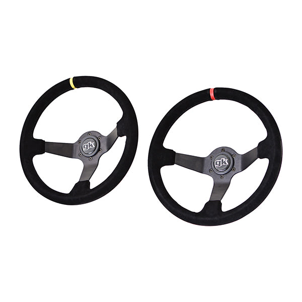 GKTech - Steering wheel 350mm Deep dished suede - Suede - Red stripe - SUDE-REDX