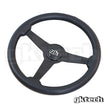 GKTech 350mm Flat Perforated Black Leather Steering Wheel - PERF-FLAT - view 2