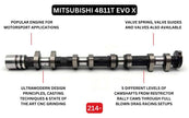 Kelford Mitsubishi Lancer EVO X 4B11T High Performance Cams 270/262 - 214-B - view 2