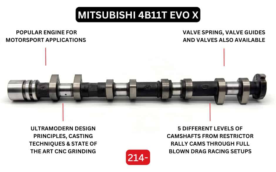 Kelford Mitsubishi Lancer EVO X 4B11T Drag Racing Cams 282/288 - 214-D - view 2