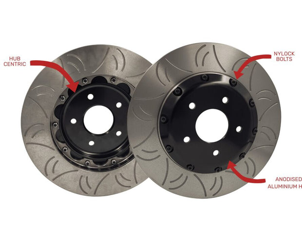 GKTech - HFM 324mm R33/R34 GTR front slotted rotors (SOLD AS A PAIR) - 1 Piece rotors - HFM-NISS-BRK-00016