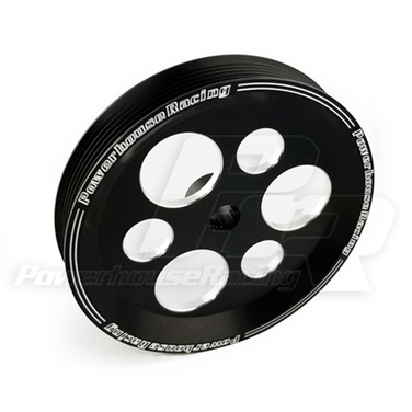 Power House Racing - PHR Billet Aluminum Power Steering Pump Pulley - Black - PHR 01011035.PS.BK