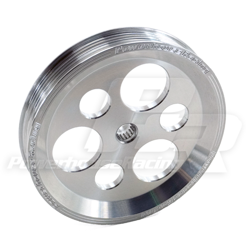Power House Racing - PHR Billet Aluminum Power Steering Pump Pulley - Machined Finish - PHR 01011035.PS.M