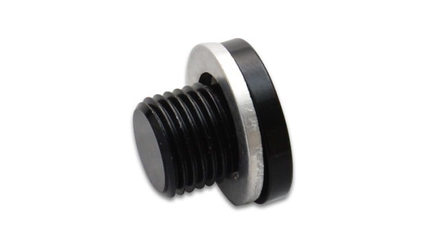 Vibrant M12 x 1.25 Metric Aluminum Port Plug with Crush Washer - 16668