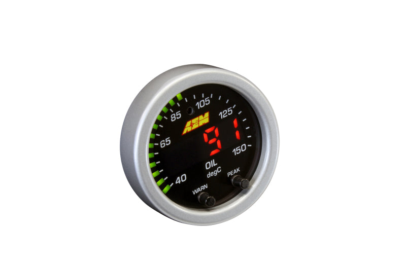 AEM X-Series Temperature 100-300F Gauge Kit (ONLY Black Bezel and Water Temp. Faceplate) - Boost Factory